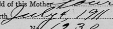 Birth Record, 1911